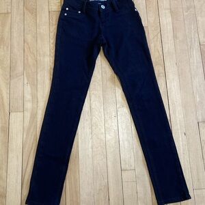 Girls Vanilla Star Black Straight Leg Skinny Jeans Size Small Back Pockets